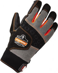 Ergodyne - Size S (7) Polyester Blend Work Gloves - Palm & Fingers Coated, Hook & Loop Cuff, Full Fingered, Black, Paired - Exact Tooling