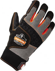 Ergodyne - Size 2XL (11) Polyester Blend Work Gloves - Palm & Fingers Coated, Hook & Loop Cuff, Full Fingered, Black, Paired - Exact Tooling