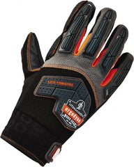 Ergodyne - Size 2XL (11) Polyester Blend Work Gloves - Palm & Fingers Coated, Hook & Loop Cuff, Full Fingered, Black, Paired - Exact Tooling