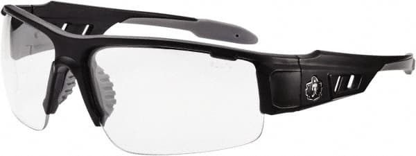 Ergodyne - Clear Lenses, Framed Safety Glasses - Uncoated Lenses, Matte Black Frame, Size Universal, Wrap Around - Exact Tooling