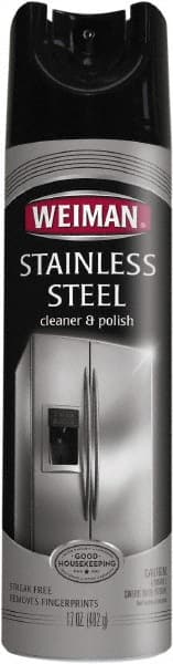 Weiman - 17 fl oz Aerosol Stainless Steel Cleaner & Polish - Unscented, Can Container - Exact Tooling