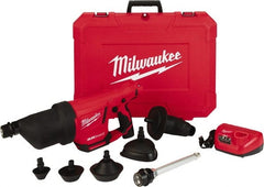 Milwaukee Tool - 12V Lithium-Ion Battery Battery Drain Cleaning Machine - For 1" to 4" Pipe - Exact Tooling