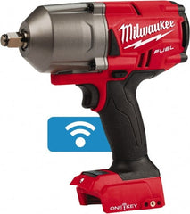 Milwaukee Tool - 1/2" Drive 18 Volt Pistol Grip Cordless Impact Wrench & Ratchet - 1,750 RPM, 0 to 2,100 BPM, 1,400 Ft/Lb Torque, Lithium-Ion Batteries Not Included - Exact Tooling