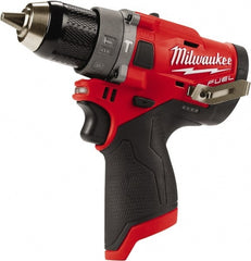 Milwaukee Tool - 12 Volt 1/2" All-Metal Keyless Ratcheting Chuck Cordless Hammer Drill - 0 to 25,500 BPM, 0 to 1,700 RPM, Reversible - Exact Tooling