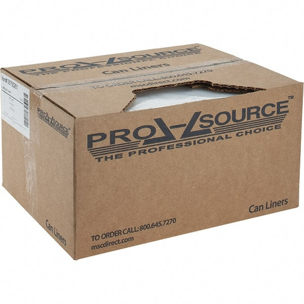 PRO-SOURCE - 4 mil Thick, Heavy-Duty Trash Bags - Linear Low-Density Polyethylene (LLDPE), Flat Pack Dispenser, 24" Wide x 42" High, Clear - Exact Tooling