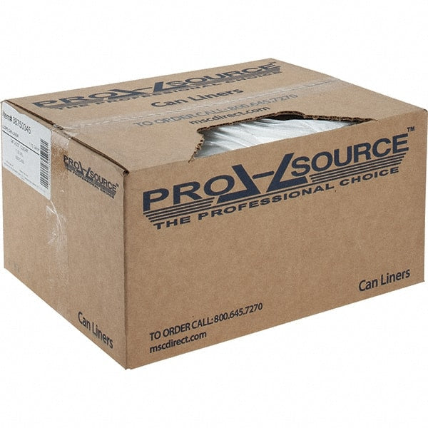 PRO-SOURCE - 1 mil Thick, Heavy-Duty Trash Bags - Linear Low-Density Polyethylene (LLDPE), Flat Pack Dispenser, 15" Wide x 23" High, Clear - Exact Tooling