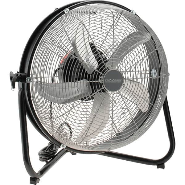 PRO-SOURCE - 18" Blade, 5/64 hp, 1,550, 2,000 & 2,680 CFM, Oscillating Industrial Circulation Fan - Floor Stand, 120 Volts, 3 Speed - Exact Tooling