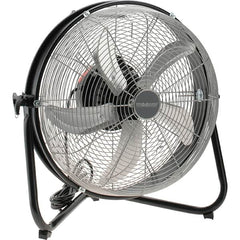 PRO-SOURCE - 18" Blade, 5/64 hp, 1,550, 2,000 & 2,680 CFM, Oscillating Industrial Circulation Fan - Floor Stand, 120 Volts, 3 Speed - Exact Tooling