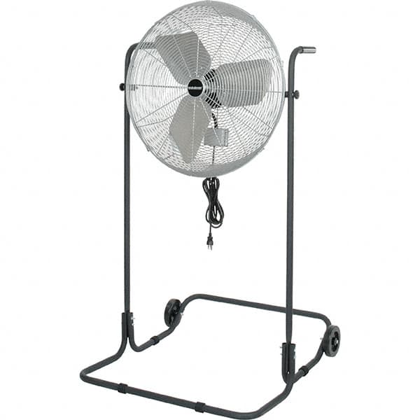 PRO-SOURCE - 24" Blade, 1/8 hp, 2,220 CFM, High Floor Stand Industrial Circulation Fan - Floor Stand, 115 Volts, 2.4 Amps, 3 Speed - Exact Tooling