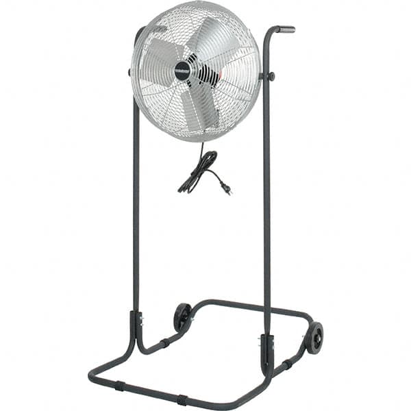 PRO-SOURCE - 18" Blade, 1/8 hp, 5,750 CFM, High Floor Stand Industrial Circulation Fan - Floor Stand, 2.2 Amps, 3 Speed - Exact Tooling