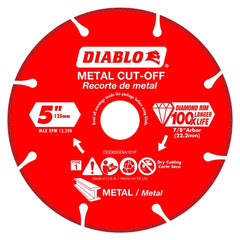 Freud - Wet & Dry-Cut Saw Blades; Blade Diameter (Inch): 5 ; Blade Material: Diamond-Tipped ; Arbor Style: Standard Round ; Arbor Hole Diameter (Inch): 7/8 ; Arbor Hole Diameter (Decimal Inch): 7/8 ; Application: Grinding & Polishing Metal - Exact Tooling