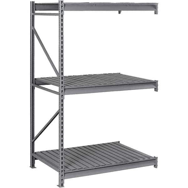 Tennsco - 3 Shelf Add-On Steel Corrugated Deck Open Steel Shelving - 72" Wide x 96" High x 24" Deep, Medium Gray - Exact Tooling
