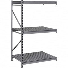 Tennsco - 3 Shelf Add-On Steel Corrugated Deck Open Steel Shelving - 48" Wide x 72" High x 24" Deep, Medium Gray - Exact Tooling