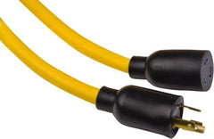 Southwire - 100', 12/3 Gauge/Conductors, Yellow Industrial Extension Cord - 3 Receptacles, 20 Amps, 125 VAC, UL SJTW, NEMA 5-15P - Exact Tooling