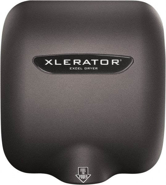 Excel Dryer - 1490 Watt Graphite Finish Electric Hand Dryer - 208/277 Volts, 6.2 Amps, 11-3/4" Wide x 12-11/16" High x 6-11/16" Deep - Exact Tooling