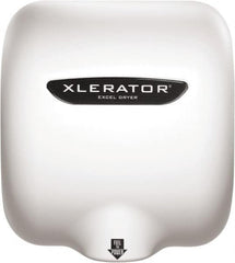 Excel Dryer - 1450 Watt White Finish Electric Hand Dryer - 110/120 Volts, 12.2 Amps, 11-3/4" Wide x 12-11/16" High x 6-11/16" Deep - Exact Tooling