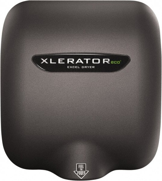 Excel Dryer - 500 Watt Graphite Finish Electric Hand Dryer - 208/277 Volts, 2.2 Amps, 11-3/4" Wide x 12-11/16" High x 6-11/16" Deep - Exact Tooling