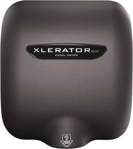Excel Dryer - 530 Watt Graphite Finish Electric Hand Dryer - 110/120 Volts, 4.5 Amps, 11-3/4" Wide x 12-11/16" High x 6-11/16" Deep - Exact Tooling