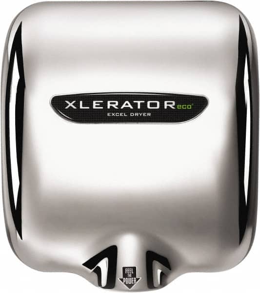 Excel Dryer - 530 Watt Silver Finish Electric Hand Dryer - 110/120 Volts, 4.5 Amps, 11-3/4" Wide x 12-11/16" High x 6-11/16" Deep - Exact Tooling
