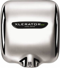 Excel Dryer - 530 Watt Silver Finish Electric Hand Dryer - 110/120 Volts, 4.5 Amps, 11-3/4" Wide x 12-11/16" High x 6-11/16" Deep - Exact Tooling