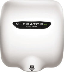 Excel Dryer - 530 Watt White Finish Electric Hand Dryer - 110/120 Volts, 4.5 Amps, 11-3/4" Wide x 12-11/16" High x 6-11/16" Deep - Exact Tooling