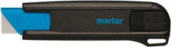 Martor USA - Retractable Utility Knife - 1.53" Blade, Black & Blue Polycarbonate Handle, 1 Blade Included - Exact Tooling