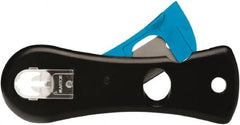 Martor USA - Recessed/Hook Blade Safety Utility Knife - 1.53" Blade, Black & Blue Polycarbonate Handle, 1 Blade Included - Exact Tooling