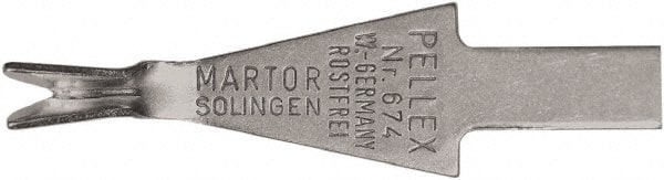 Martor USA - 10 Piece, Carbon Steel, Utility Knife Blade - 1.26" Long - Exact Tooling