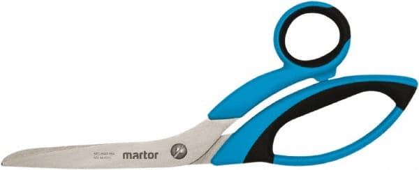 Martor USA - 3-7/50" LOC, 8-1/2" OAL Stainless Steel Blunt-Point Scissors - Ambidextrous, Fiberglass Offset Handle, For Fabrics, Paper, Heavy Weight Paper - Exact Tooling