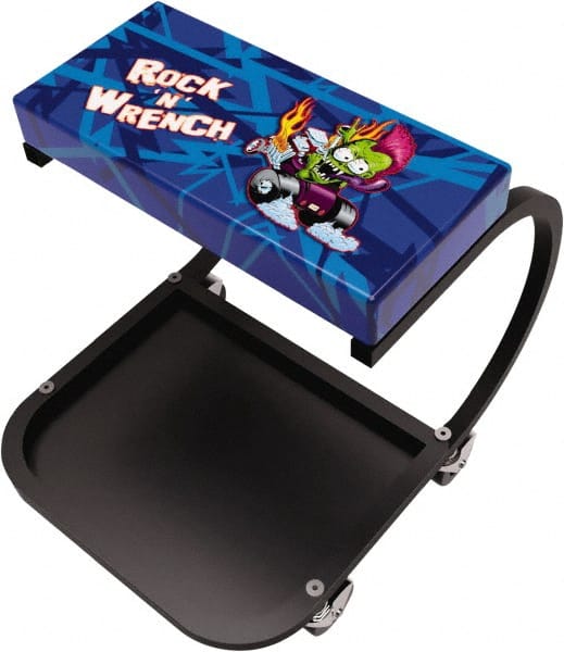 Whiteside - 380 Lb Capacity, 4 Wheel Creeper Seat with Tray - Steel, 15-1/2" Long x 19" High x 14" Wide - Exact Tooling