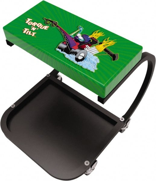 Whiteside - 380 Lb Capacity, 4 Wheel Creeper Seat with Tray - Steel, 15-1/2" Long x 19" High x 14" Wide - Exact Tooling