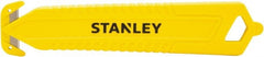 Stanley - Recessed/Concealed Fixed Blade Safety Cutter - 0.2145" Steel Blade, Yellow & Black Plastic Handle, 1 Blade Included - Exact Tooling