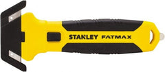 Stanley - Recessed/Concealed Fixed Blade Safety Cutter - 0.2165" Steel Blade, Yellow & Black Bi-Material Handle, 1 Blade Included - Exact Tooling