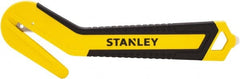 Stanley - Recessed/Concealed Fixed Blade Safety Cutter - 0.394" Steel Blade, Yellow & Black Bi-Material Handle, 1 Blade Included - Exact Tooling