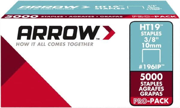 Arrow - 3/8" Wide High Carbon Steel Light-Duty Staples - 3/8" Leg Length - Exact Tooling
