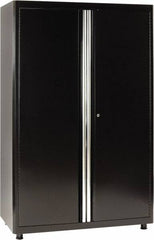 Sandusky Lee - 4 Shelf Locking Storage Cabinet - Steel, 46" Wide x 24" Deep x 72" High, Black - Exact Tooling