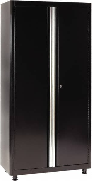 Sandusky Lee - 4 Shelf Locking Storage Cabinet - Steel, 36" Wide x 18" Deep x 72" High, Black - Exact Tooling