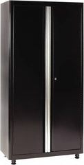 Sandusky Lee - 4 Shelf Locking Storage Cabinet - Steel, 36" Wide x 18" Deep x 72" High, Black - Exact Tooling