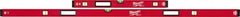 Milwaukee Tool - Magnetic 32" & 78" Long 6 Vial Box Beam Level - Aluminum, Red, 2 Level & 4 Plumb Vials - Exact Tooling