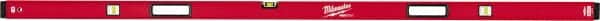 Milwaukee Tool - Magnetic 78" Long 3 Vial Box Beam Level - Aluminum, Red, 1 Level & 2 Plumb Vials - Exact Tooling