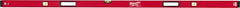 Milwaukee Tool - Magnetic 78" Long 3 Vial Box Beam Level - Aluminum, Red, 1 Level & 2 Plumb Vials - Exact Tooling