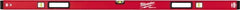 Milwaukee Tool - Magnetic 59" Long 3 Vial Box Beam Level - Aluminum, Red, 1 Level & 2 Plumb Vials - Exact Tooling