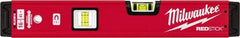 Milwaukee Tool - Magnetic 16" Long 2 Vial Box Beam Level - Aluminum, Red, 1 Level & 1 Plumb Vials - Exact Tooling