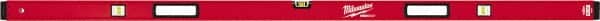 Milwaukee Tool - 72" Long 3 Vial Box Beam Level - Aluminum, Red, 1 Level & 2 Plumb Vials - Exact Tooling
