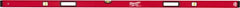 Milwaukee Tool - 78" Long 3 Vial Box Beam Level - Aluminum, Red, 1 Level & 2 Plumb Vials - Exact Tooling