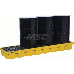 Justrite - Spill Pallets, Platforms, Sumps & Basins; Type: EcoPolyBlend? Spill Control Pallets ; Number of Drums: 4 ; Sump Capacity (Gal.): 75.00 ; Load Capacity (Lb.): 5000.000 ; Material: Polyethylene ; Height (Inch): 9 - Exact Tooling