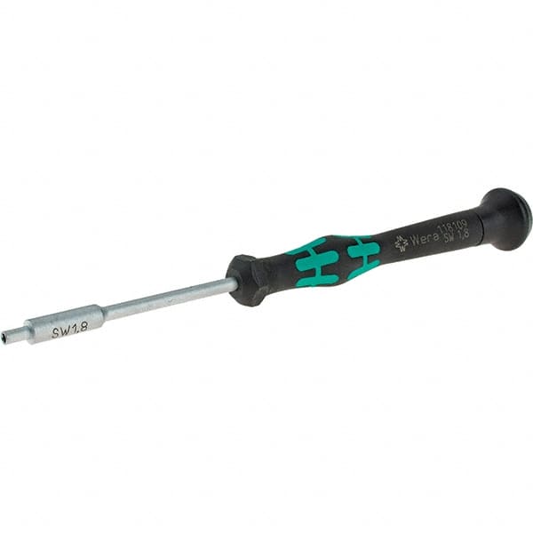 Wera - 1.8mm Solid Shaft Precision Nutdriver - Cushion Grip Handle, 6-1/4" OAL - Exact Tooling