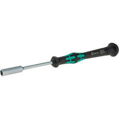 Wera - 5mm Solid Shaft Precision Nutdriver - Cushion Grip Handle, 6-1/4" OAL - Exact Tooling