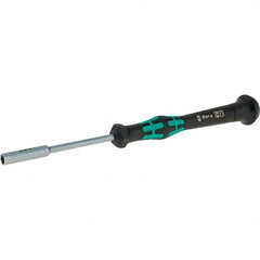 Wera - 4mm Solid Shaft Precision Nutdriver - Cushion Grip Handle, 6-1/4" OAL - Exact Tooling