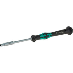 Wera - 3mm Solid Shaft Precision Nutdriver - Cushion Grip Handle, 6-1/4" OAL - Exact Tooling